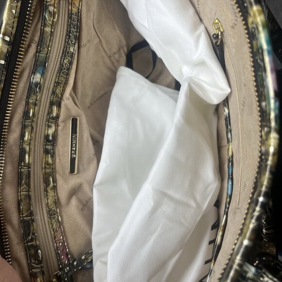 Brahmin Medium Asher Retrogade Melbourne Croc Embo Leather Satchel New - Picture 5 of 10